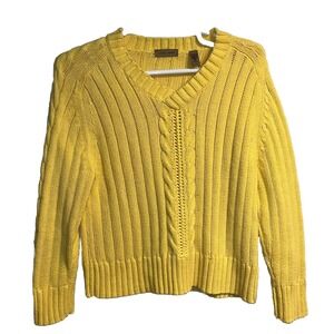 I.E. Relaxed Women Sweater Size XL Fishermen Cable Knit Chunky Grandma Core Cozy